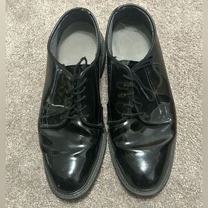Bates Shiny Black Men's Oxfords sz:9.5 E